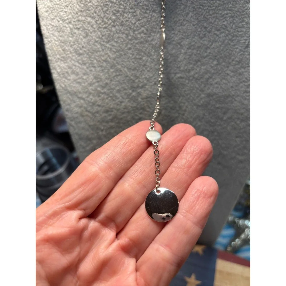 #79. Silver-tone Y-shaped Lariat Necklace